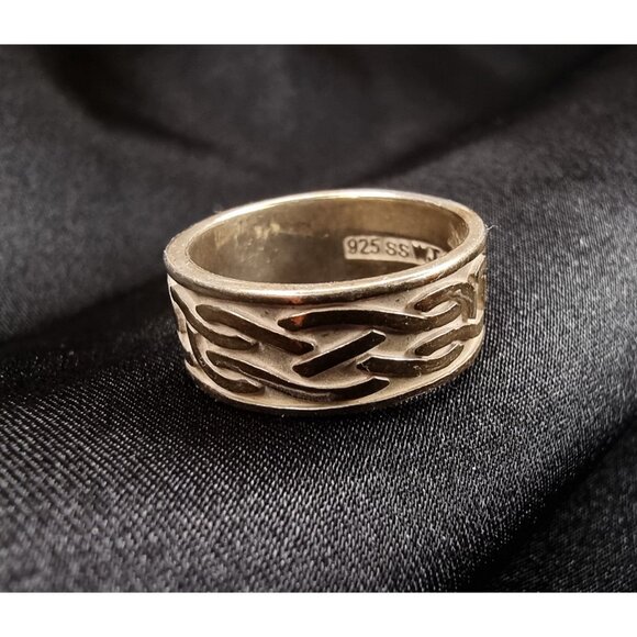 Rare Vintage Sterling Silver 925 Intricate Flame Design Ring Size 7 - Picture 5 of 5